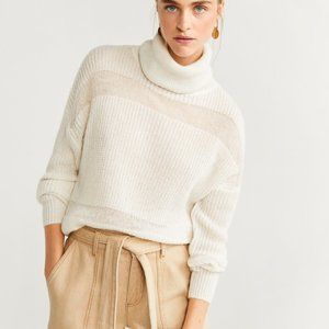 Mango White Turtleneck